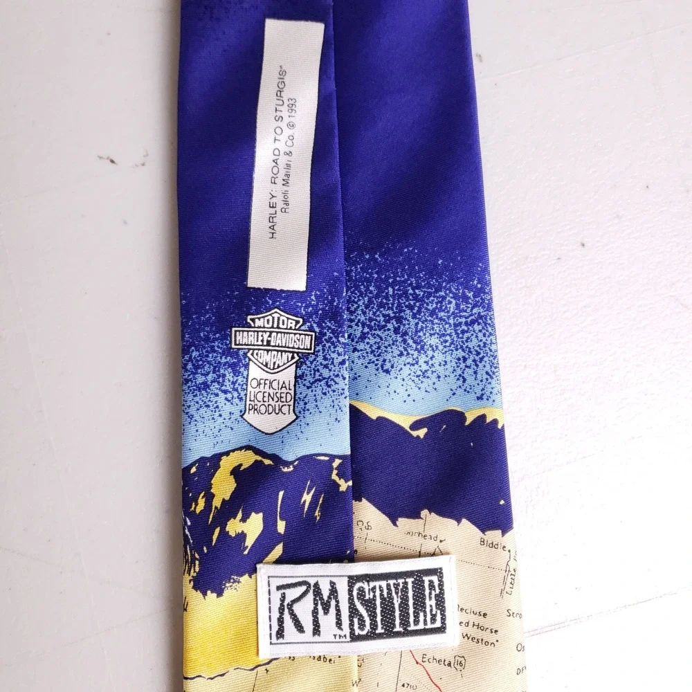 Harley-Davidson‎ Sturgis Rally Vintage Men Tie Mount Rushmore Eagle Map